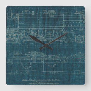 Reloj Cuadrado Modelo I del tren