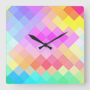 Reloj Cuadrado Modelo inconsútil del diamante multicolor