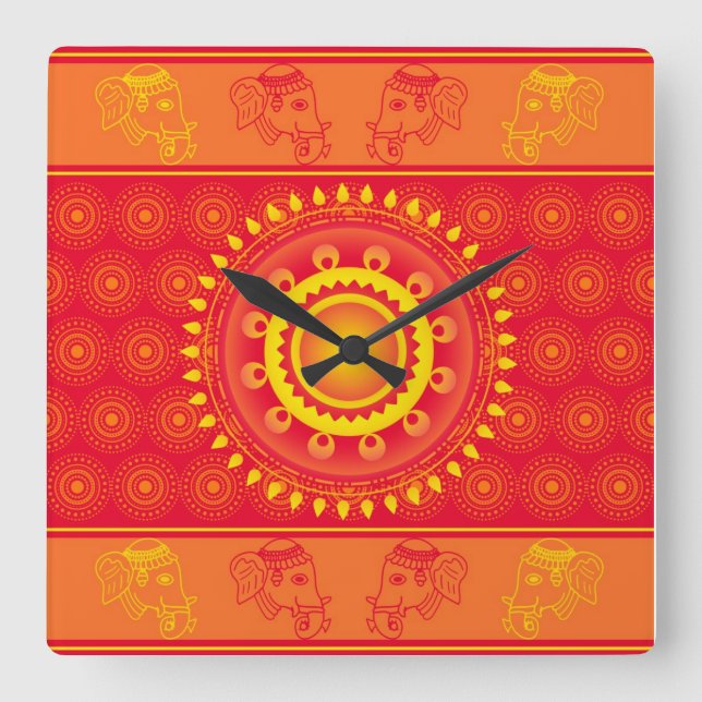 Reloj Cuadrado Modelo indio (Anverso)