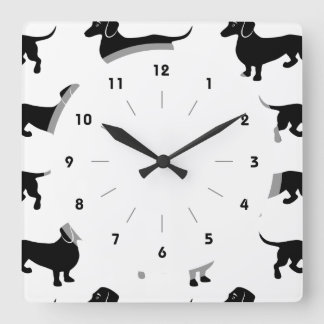 Reloj Cuadrado Modelo negro lindo del Dachshund