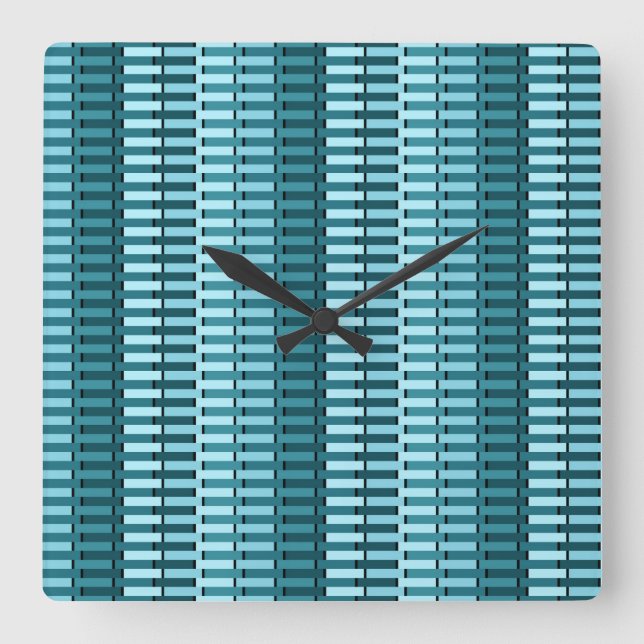 Reloj Cuadrado Modelo verde azulado de banda abstracta contemporá (Anverso)
