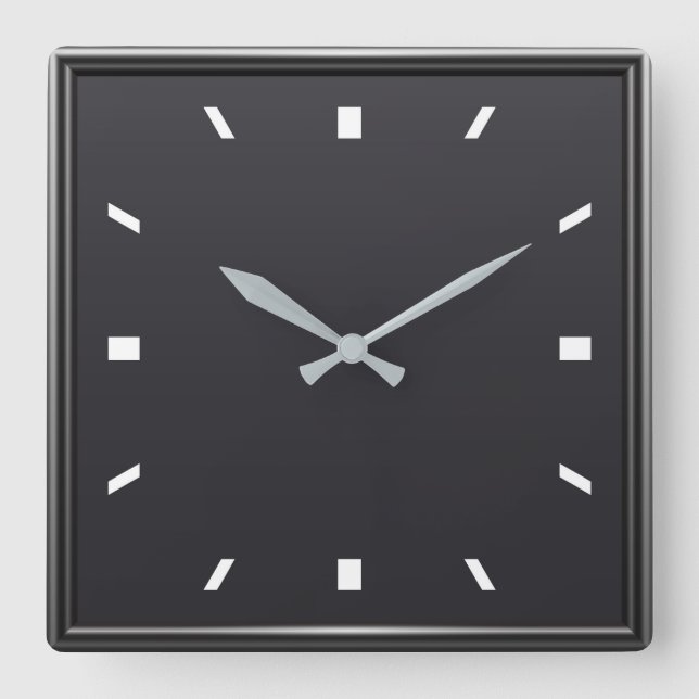 Reloj Cuadrado Modern black and white  square wall clock (Anverso)