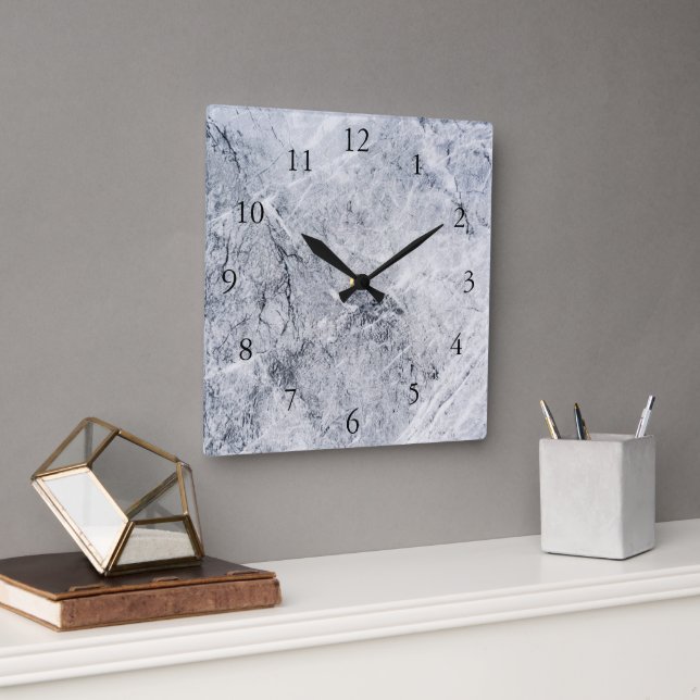 Reloj Cuadrado Modern stone look stylish gray rock pattern (Oficina)