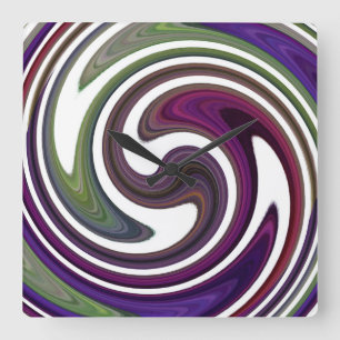 Reloj Cuadrado Modern Swirl Abstract Art #6