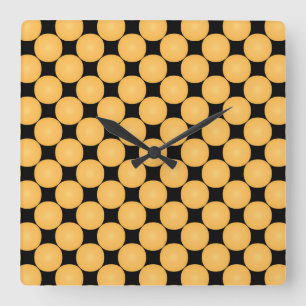 Reloj Cuadrado Modern Yellow Polka Dot