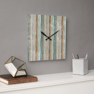 Reloj Cuadrado Moderna estriada bohemia cuadrada o redonda