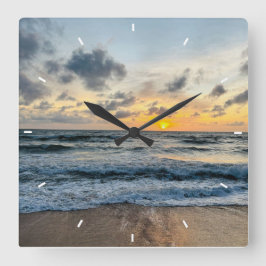 Reloj Cuadrado Moderna foto personalizada Mint Simple y encantado