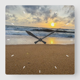 Reloj Cuadrado Moderna foto personalizada Mint Simple y encantado