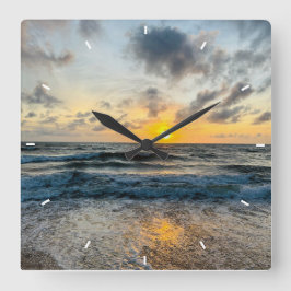 Reloj Cuadrado Moderna foto personalizada Mint Simple y encantado