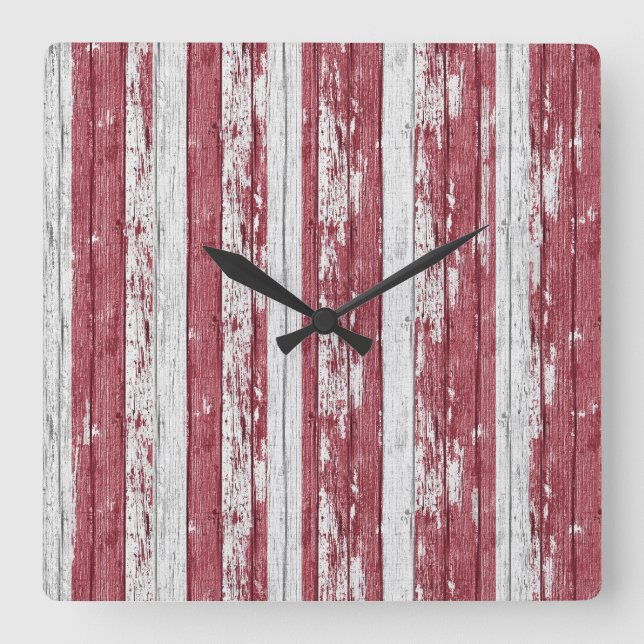 Reloj Cuadrado Moderna muralla de olas Boho arte montado (Anverso)