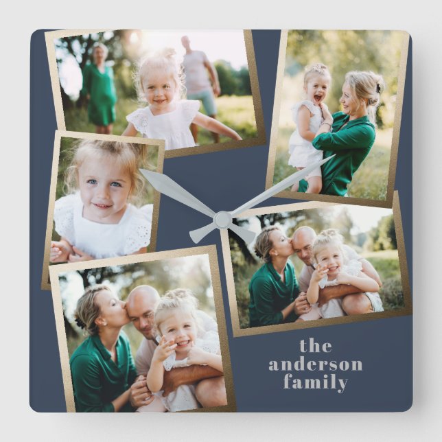 Reloj Cuadrado Moderna y elegante decoración de casa familiar con (Anverso)