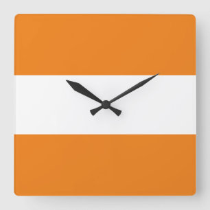 Reloj Cuadrado Modernas franjas de verano blanco negras y anchas