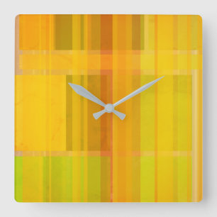 Reloj Cuadrado Moderno Abstracto Colores Cítricos Coloridos