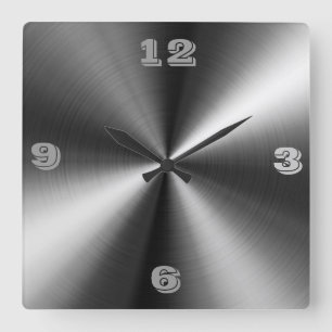 Reloj Cuadrado Moderno Acero Inoxidable Diseñado Tic Toc