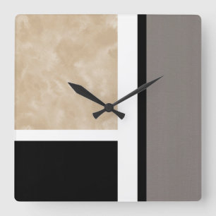 Reloj Cuadrado Moderno blanco y negro gris beige