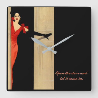 Reloj cuadrado moderno con proverbio