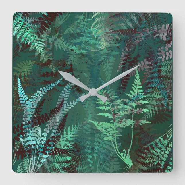 Reloj Cuadrado Moderno y elegante Ferris verdes de esmeralda oscu (Anverso)