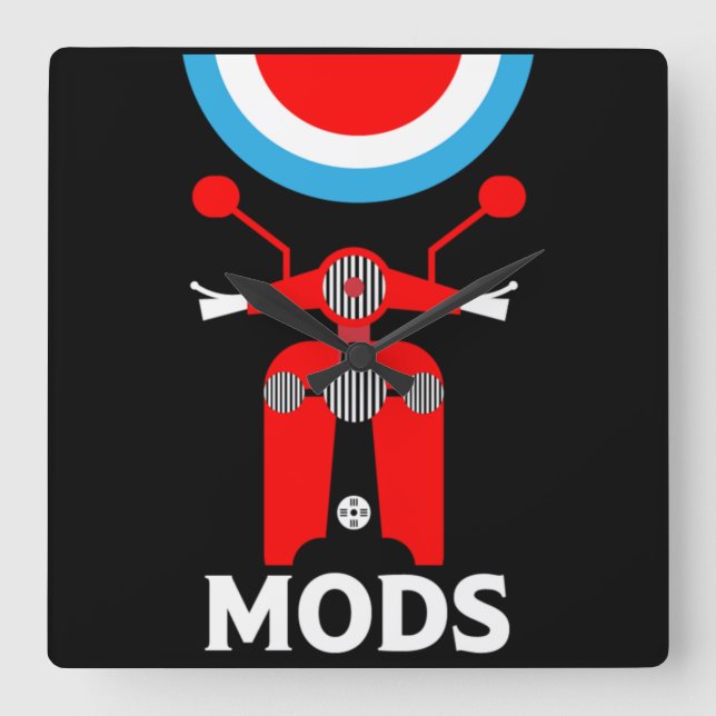 Reloj Cuadrado Modos Y Rockeros Británicos Inspirados En La Vinta (Anverso)