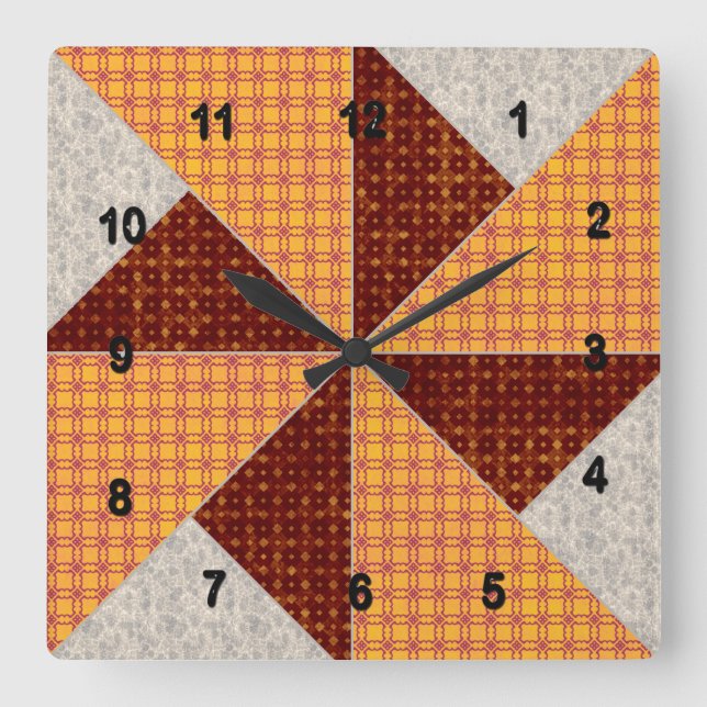 Reloj Cuadrado Moho doble del oro del molinillo de viento y (Anverso)