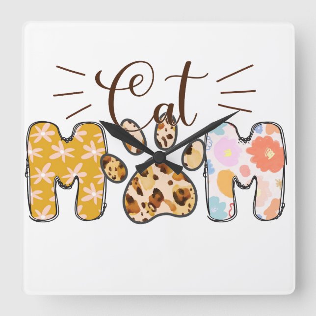 RELOJ CUADRADO MOM CAT CON PATCH CUTÁNEO DICIENDO (Anverso)