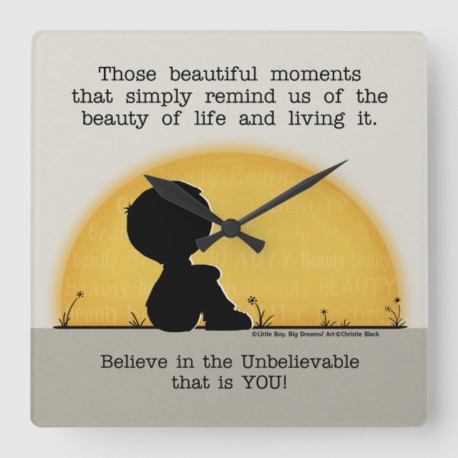 Reloj Cuadrado Momentos hermosos (Anverso)