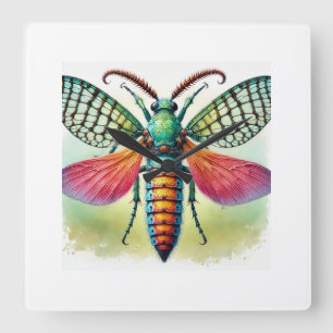 Reloj Cuadrado Momisis insect 180724IREF233 - Watercolor