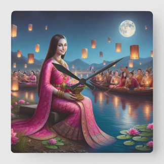 Reloj Cuadrado Mona en el Festival Roy Krathong Tailandia