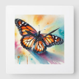 Reloj Cuadrado Monarch Butterfly 180924AREF112 - Watercolor
