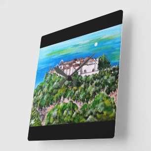 Reloj Cuadrado Monasterio de San Miguel Pintura de Alfred Fox