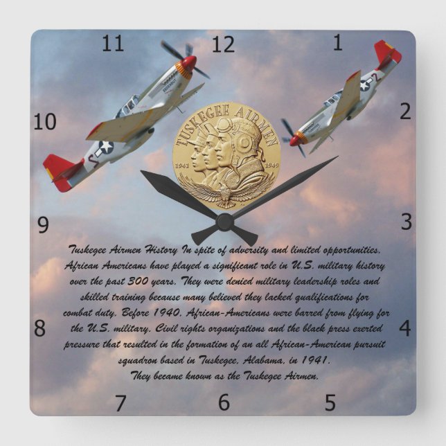 RELOJ CUADRADO MONEDA DE AIRMEN DE TUSKEGEE (Anverso)