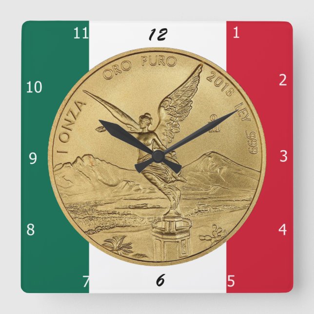 RELOJ CUADRADO MONEDA DE LIBERTAD DE ORO (Anverso)