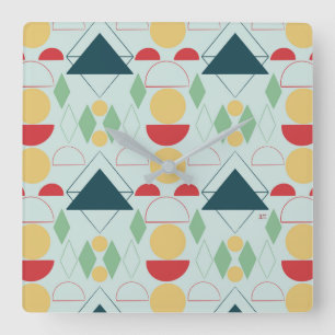 Reloj Cuadrado Moneda Geométrica Mod Mid Century