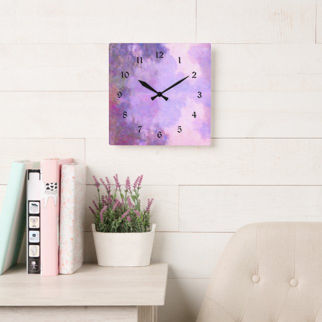 Reloj Cuadrado Monet - Buenos días en el Sena (Sala de lectura)