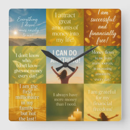 Reloj Cuadrado Money affirmation