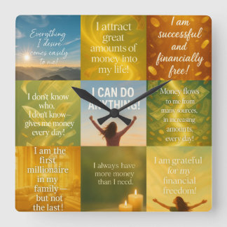 Reloj Cuadrado Money affirmation