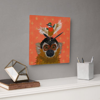 RELOJ CUADRADO MONKEY & BIRD