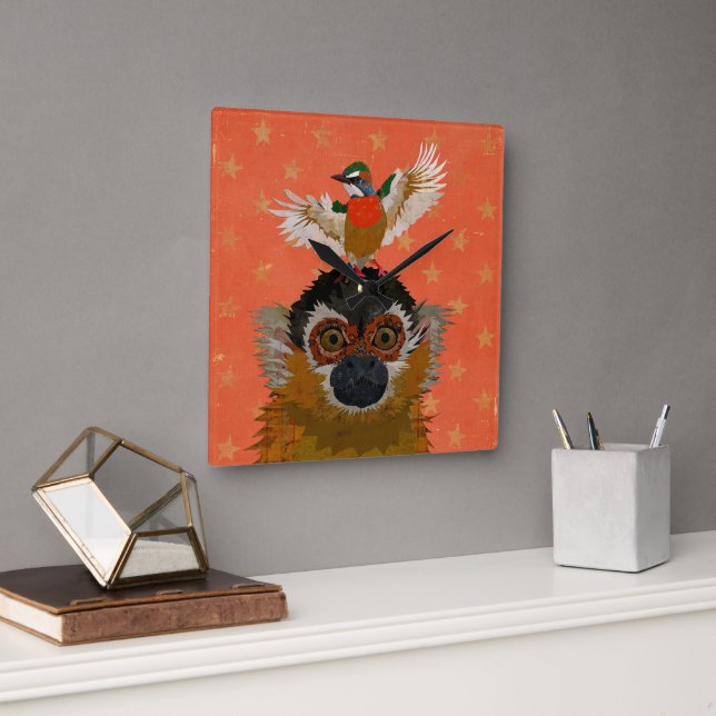 RELOJ CUADRADO MONKEY & BIRD (Oficina)