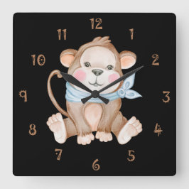 Reloj Cuadrado Monkey Mike Wall Clock