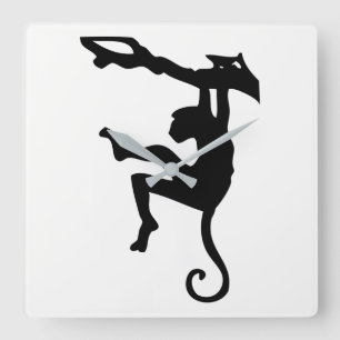 Reloj Cuadrado Monkey Silhouette