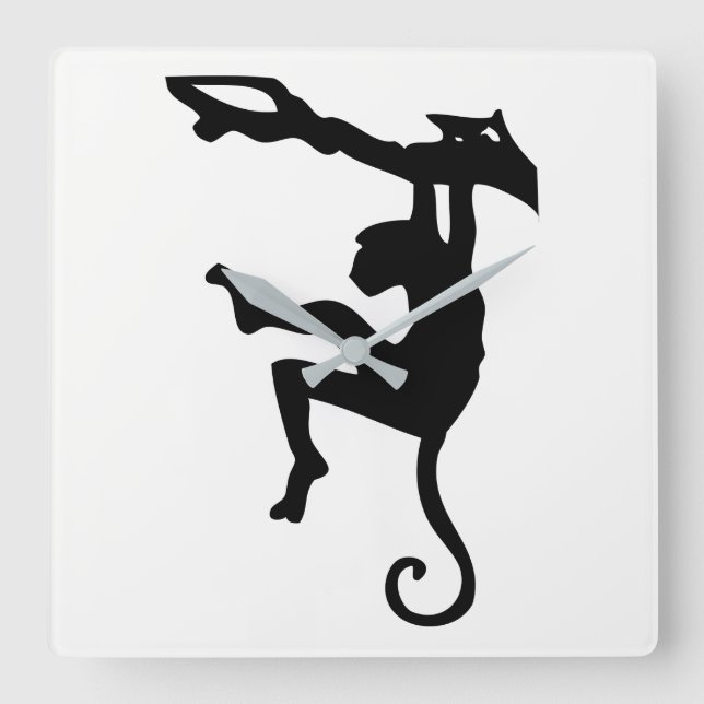 Reloj Cuadrado Monkey Silhouette (Anverso)