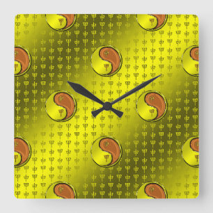 Reloj Cuadrado Mono de Madera