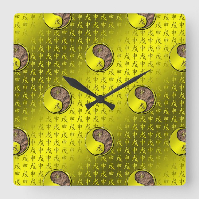 Reloj Cuadrado Mono de Tierra (Anverso)