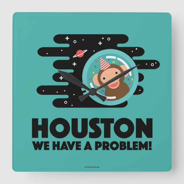 Reloj Cuadrado Mono del espacio (Anverso)