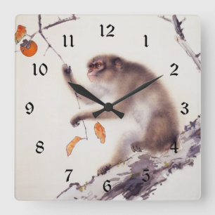 Reloj Cuadrado Mono en un árbol de Persimmon