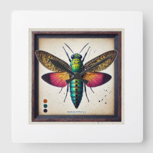 Reloj Cuadrado Monocrepidius beetle 220824IREF234 - Watercolor