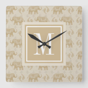Reloj Cuadrado Monogram   Elephant Khaki Caravan Pattern