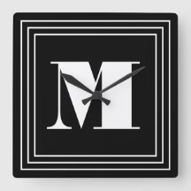 Monograma de 3 marcos | Blanco y negro