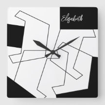 Monograma Geométrico de Moda en Blanco y Negro