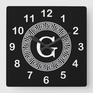 Reloj Cuadrado Monograma inicial de marco de recambio de la llave