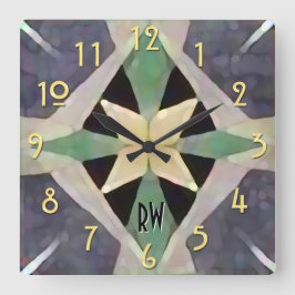 Reloj Cuadrado Monogramo de Batik Art Deco marroquí